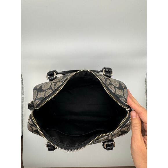 Vtg Coach Black Signature Canvas and Leather Legacy Haley Satchel - Picture 8 of 12